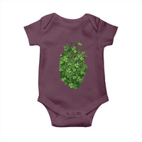 Funny St Patrick's Day Shamrock Heart Cardiac Nurse Anatomy Baby Onesie