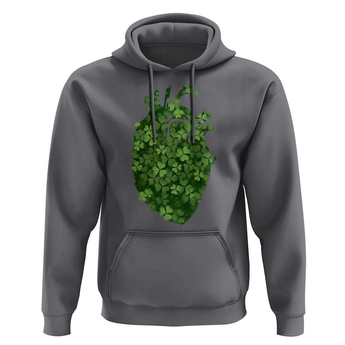 Funny St Patrick's Day Shamrock Heart Cardiac Nurse Anatomy Hoodie