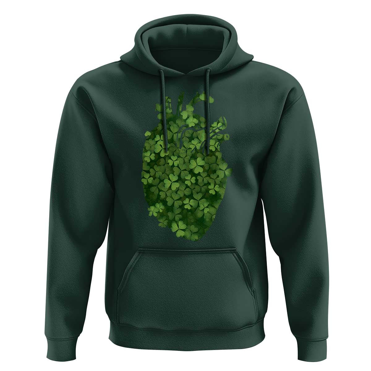 Funny St Patrick's Day Shamrock Heart Cardiac Nurse Anatomy Hoodie