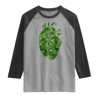 Funny St Patrick's Day Shamrock Heart Cardiac Nurse Anatomy Raglan Shirt