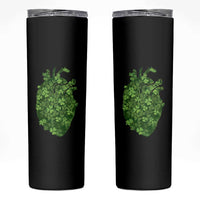 Funny St Patrick's Day Shamrock Heart Cardiac Nurse Anatomy Skinny Tumbler