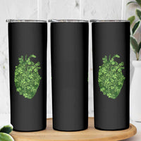 Funny St Patrick's Day Shamrock Heart Cardiac Nurse Anatomy Skinny Tumbler