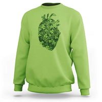 Funny St Patrick's Day Shamrock Heart Cardiac Nurse Anatomy Sweatshirt