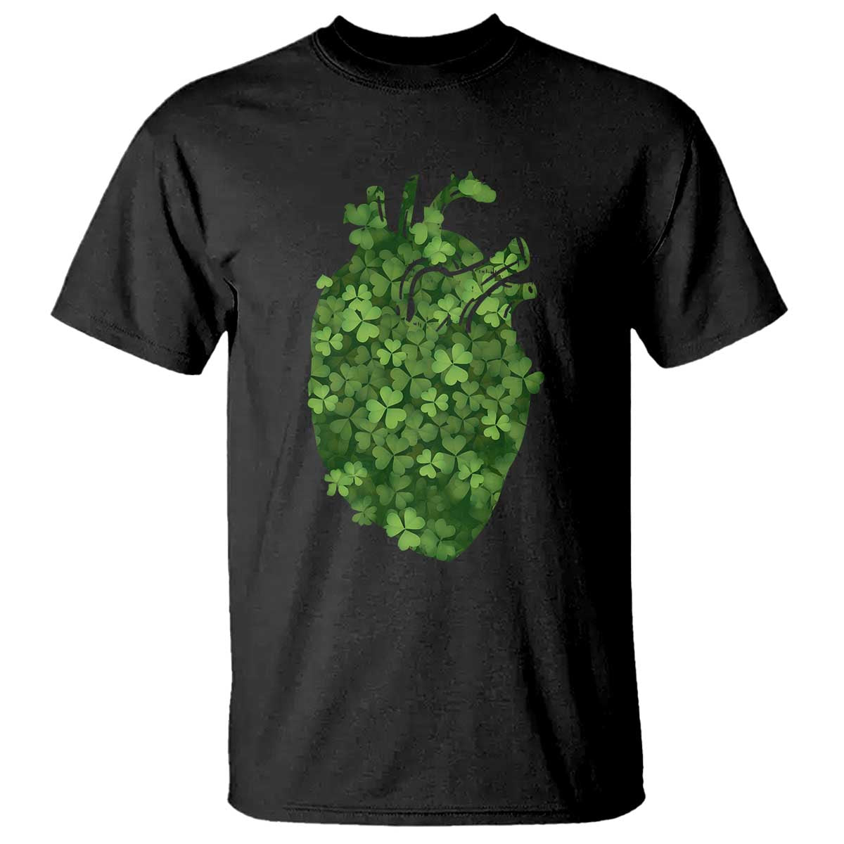 Funny St Patrick's Day Shamrock Heart Cardiac Nurse Anatomy T Shirt