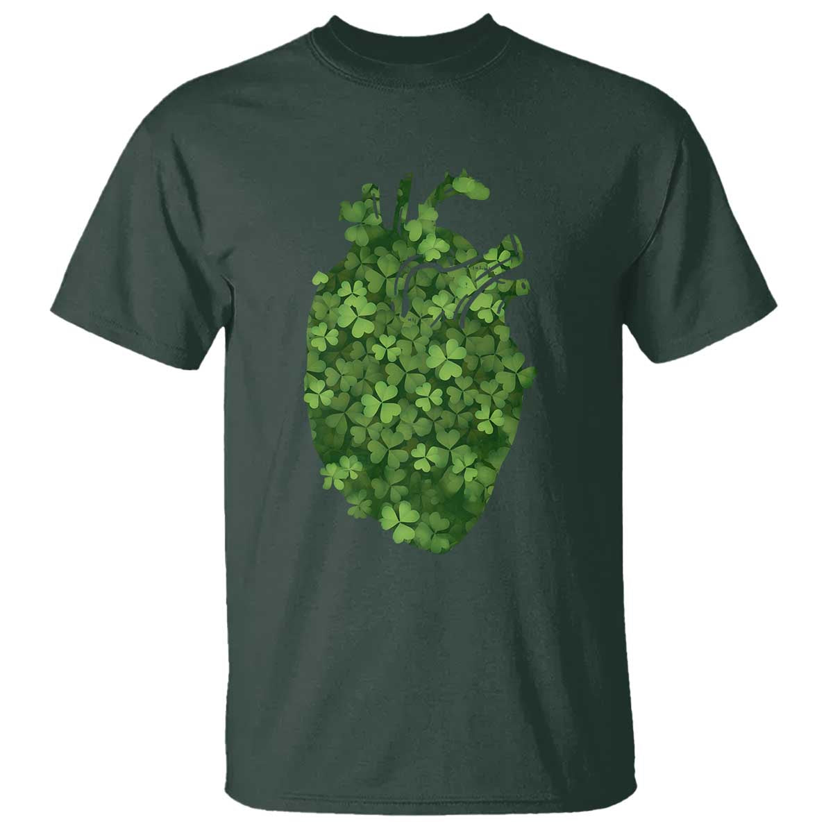 Funny St Patrick's Day Shamrock Heart Cardiac Nurse Anatomy T Shirt