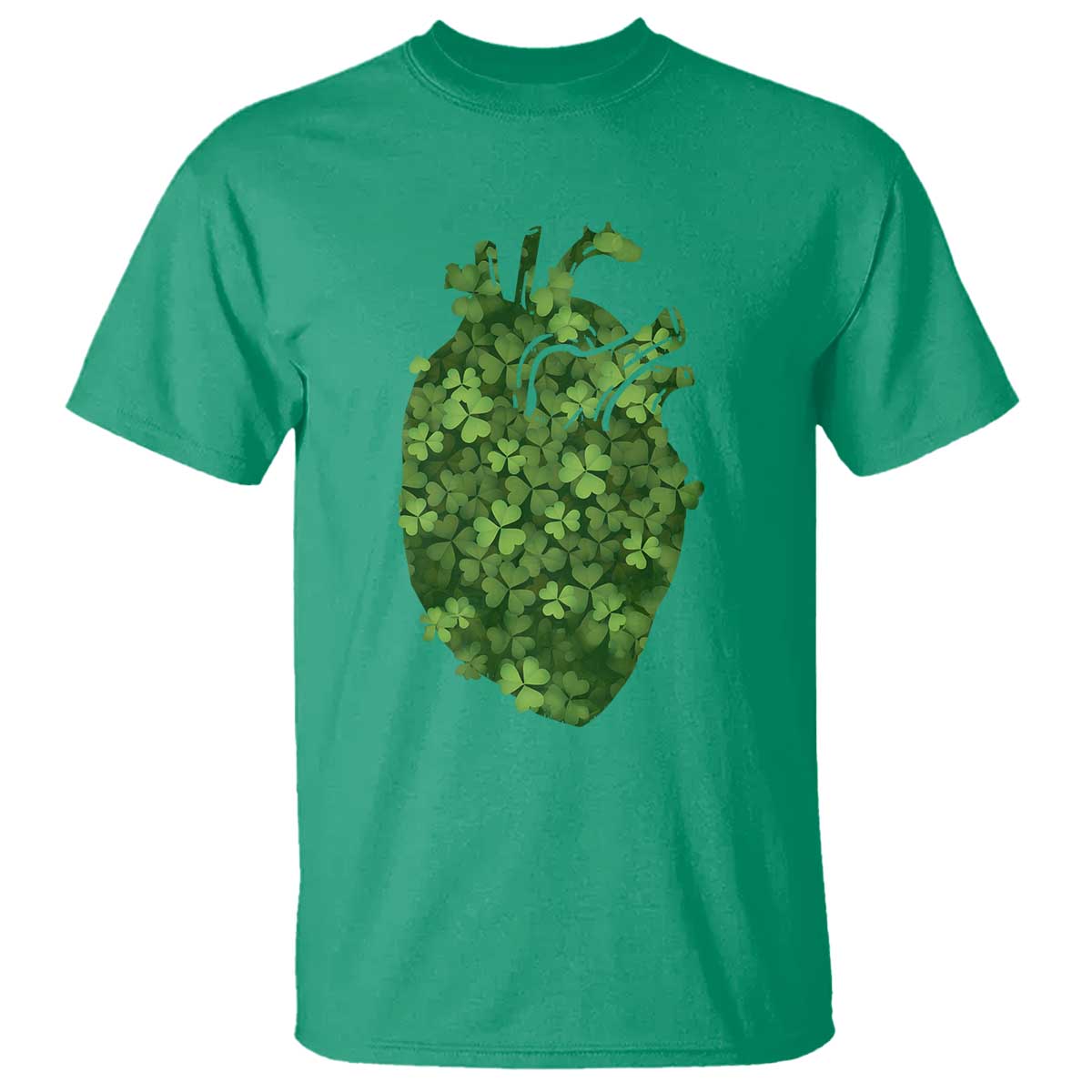 Funny St Patrick's Day Shamrock Heart Cardiac Nurse Anatomy T Shirt