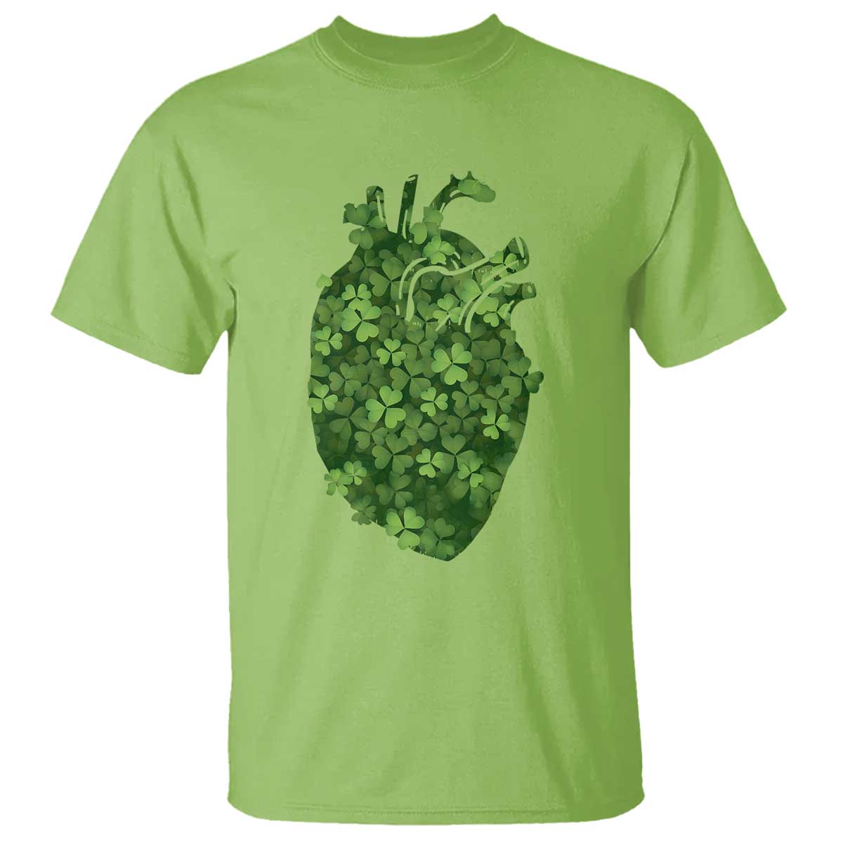 Funny St Patrick's Day Shamrock Heart Cardiac Nurse Anatomy T Shirt