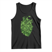 Funny St Patrick's Day Shamrock Heart Cardiac Nurse Anatomy Tank Top
