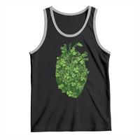 Funny St Patrick's Day Shamrock Heart Cardiac Nurse Anatomy Tank Top
