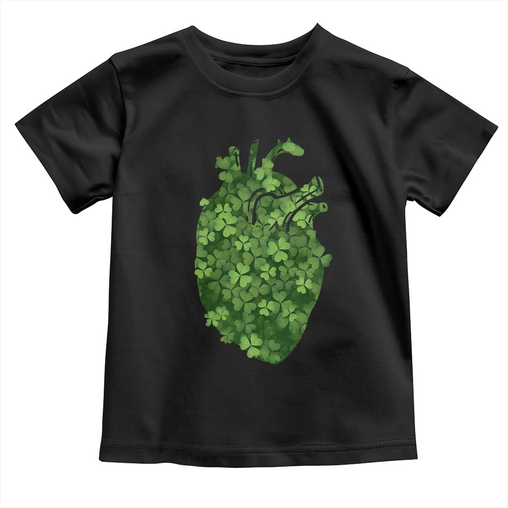 Funny St Patrick's Day Shamrock Heart Cardiac Nurse Anatomy Toddler T Shirt