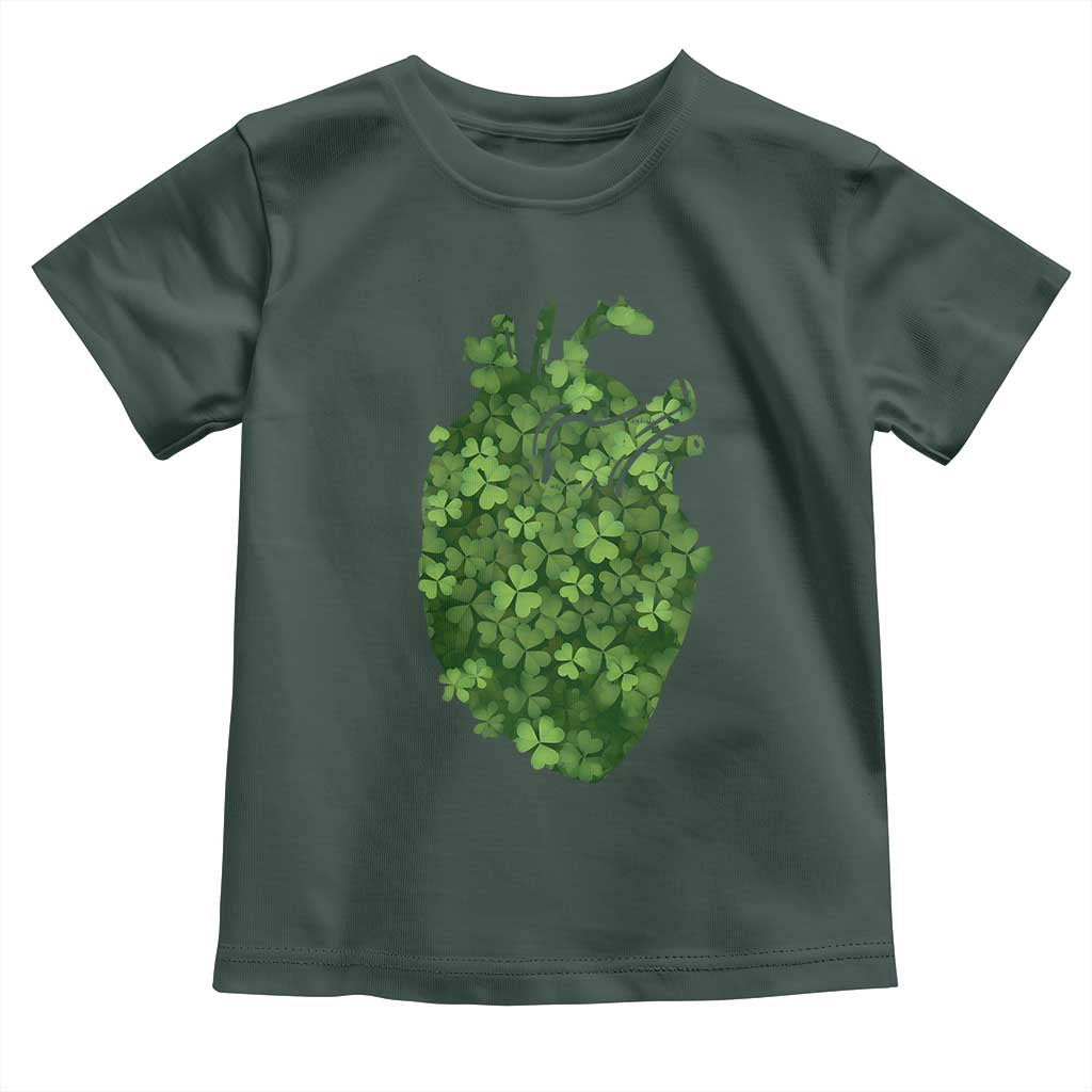 Funny St Patrick's Day Shamrock Heart Cardiac Nurse Anatomy Toddler T Shirt