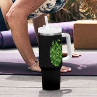 Funny St Patrick's Day Shamrock Heart Cardiac Nurse Anatomy Tumbler With Handle