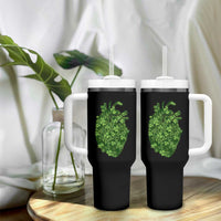 Funny St Patrick's Day Shamrock Heart Cardiac Nurse Anatomy Tumbler With Handle