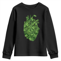 Funny St Patrick's Day Shamrock Heart Cardiac Nurse Anatomy Youth Sweatshirt
