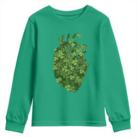 Funny St Patrick's Day Shamrock Heart Cardiac Nurse Anatomy Youth Sweatshirt