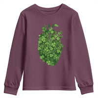 Funny St Patrick's Day Shamrock Heart Cardiac Nurse Anatomy Youth Sweatshirt