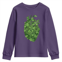 Funny St Patrick's Day Shamrock Heart Cardiac Nurse Anatomy Youth Sweatshirt