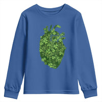 Funny St Patrick's Day Shamrock Heart Cardiac Nurse Anatomy Youth Sweatshirt