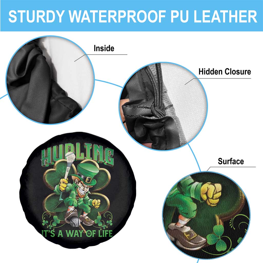 Funny Hurling It's A Way Of Life Spare Tire Cover Leprechaun Shamrock Irish Sport
