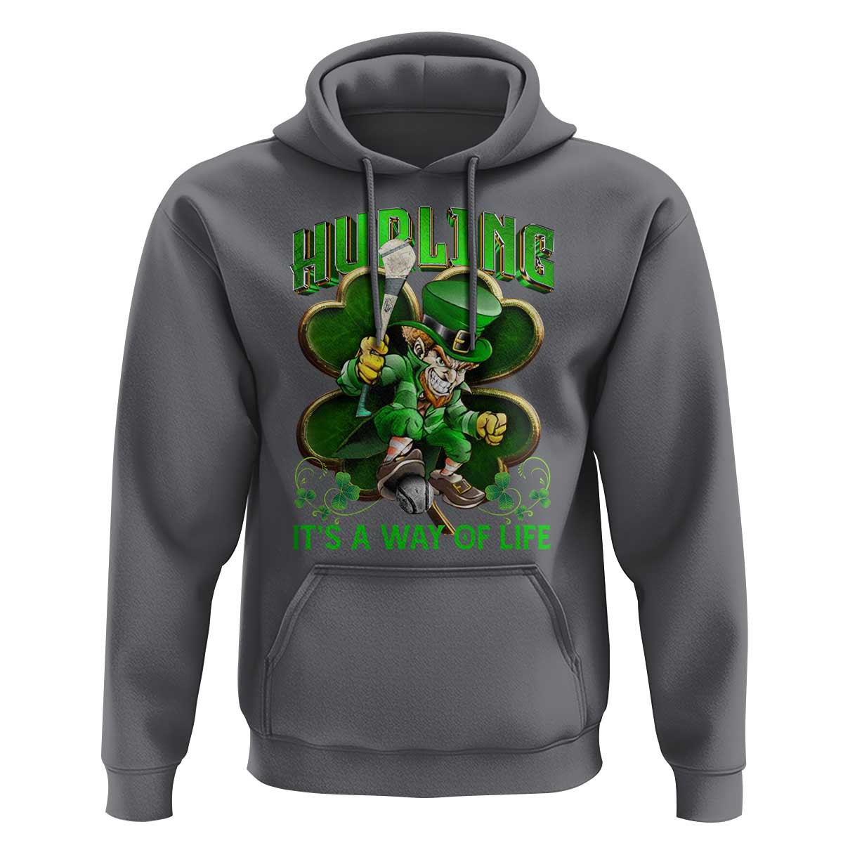 Funny Hurling It's A Way Of Life Hoodie Leprechaun Shamrock Irish Sport