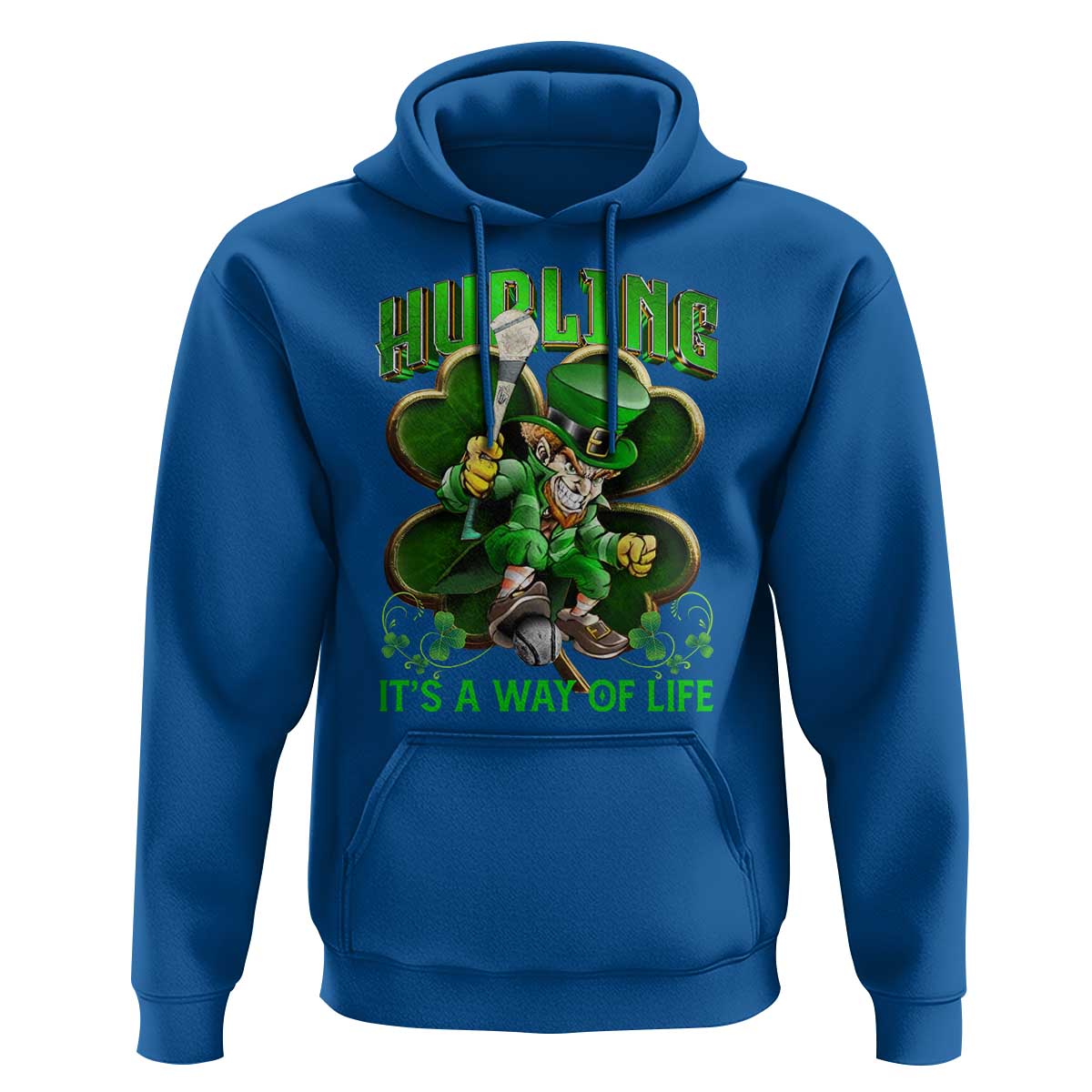Funny Hurling It's A Way Of Life Hoodie Leprechaun Shamrock Irish Sport