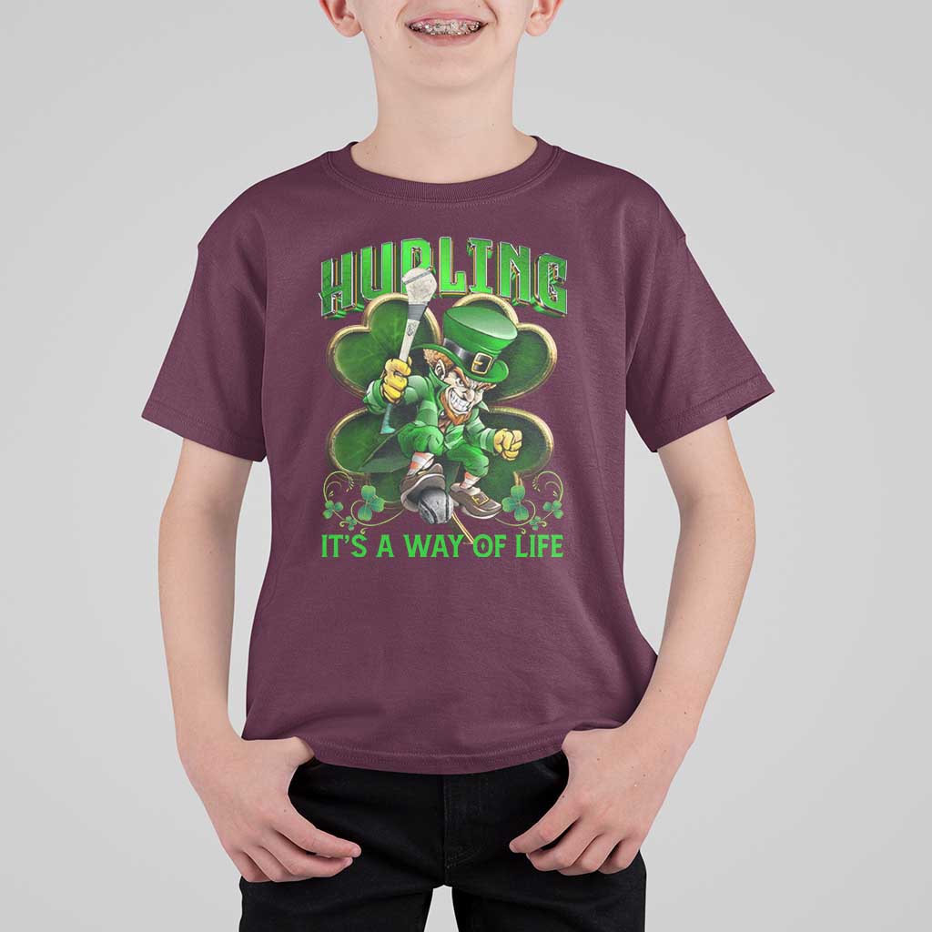 Funny Hurling It's A Way Of Life T Shirt For Kid Leprechaun Shamrock Irish Sport