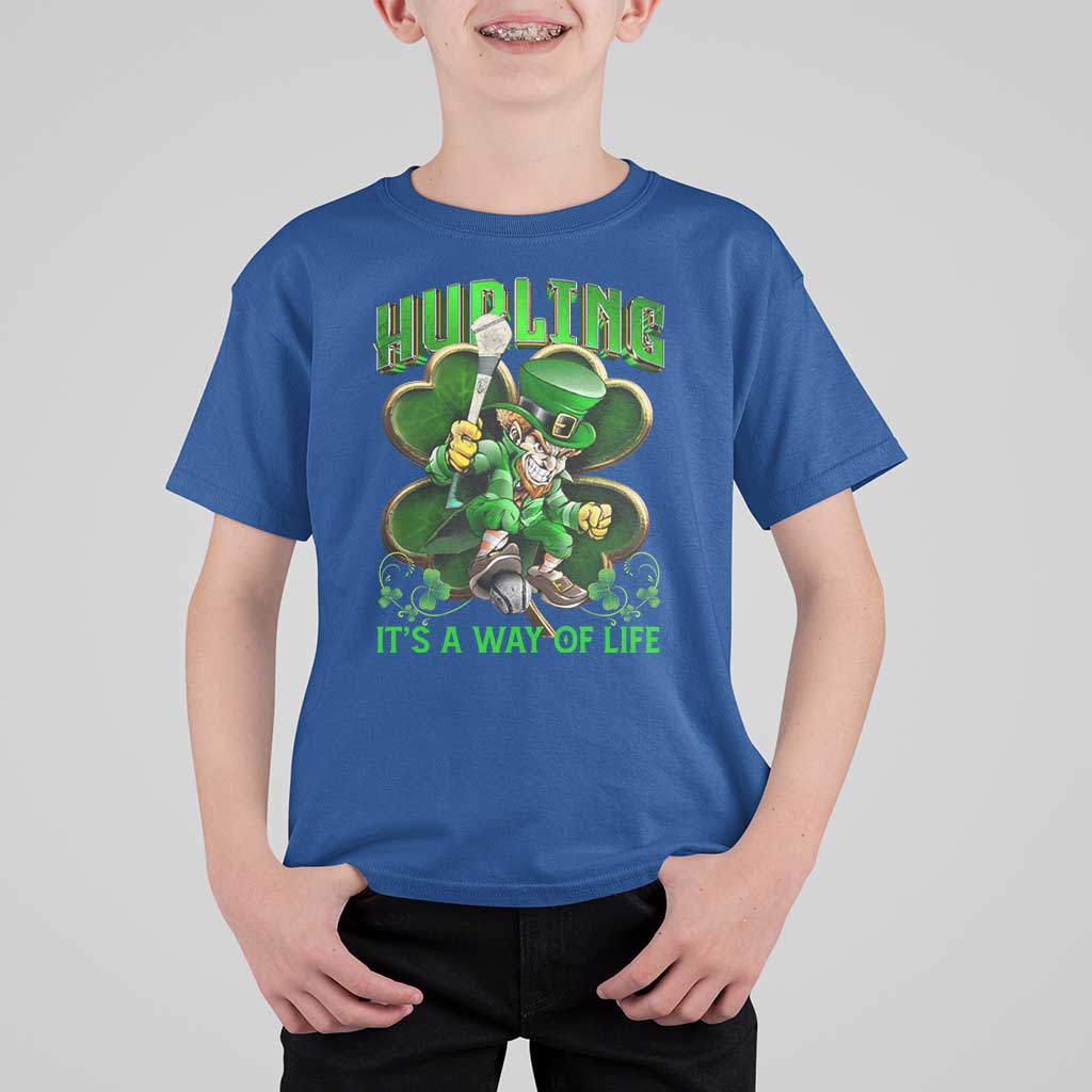 Funny Hurling It's A Way Of Life T Shirt For Kid Leprechaun Shamrock Irish Sport