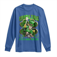 Funny Hurling It's A Way Of Life Long Sleeve Shirt Leprechaun Shamrock Irish Sport