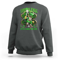 Funny Hurling It's A Way Of Life Sweatshirt Leprechaun Shamrock Irish Sport