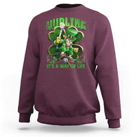 Funny Hurling It's A Way Of Life Sweatshirt Leprechaun Shamrock Irish Sport