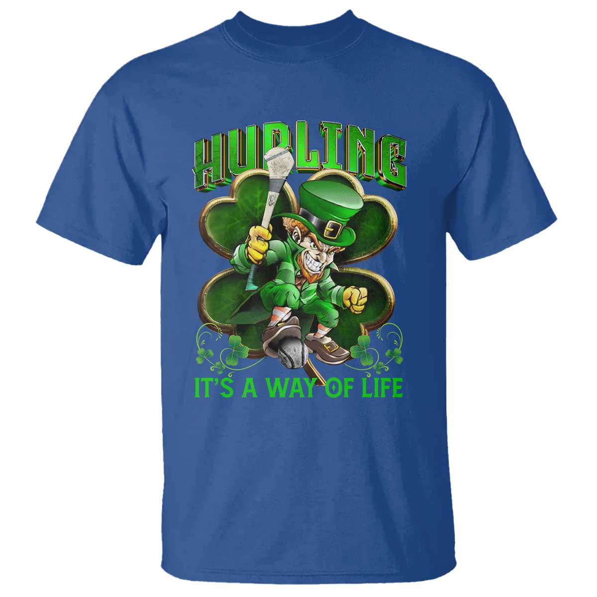 Funny Hurling It's A Way Of Life T Shirt Leprechaun Shamrock Irish Sport