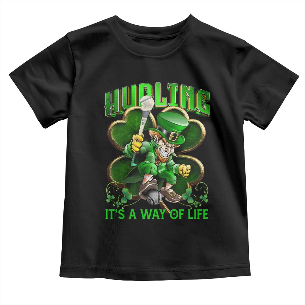 Funny Hurling It's A Way Of Life Toddler T Shirt Leprechaun Shamrock Irish Sport