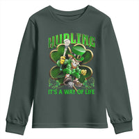 Funny Hurling It's A Way Of Life Youth Sweatshirt Leprechaun Shamrock Irish Sport