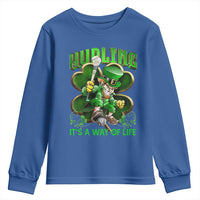 Funny Hurling It's A Way Of Life Youth Sweatshirt Leprechaun Shamrock Irish Sport