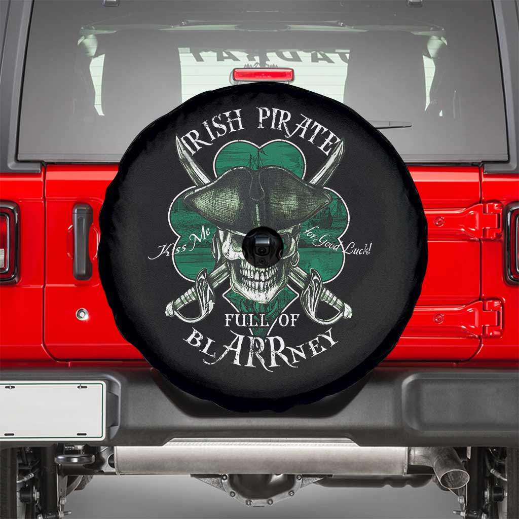 Funny Irish Pirate Full Of Blarrney Kiss Me For Good Luck Spare Tire Cover St Patrick's Day