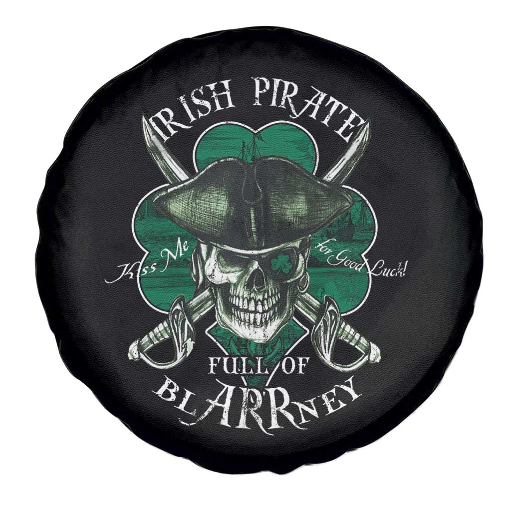 Funny Irish Pirate Full Of Blarrney Kiss Me For Good Luck Spare Tire Cover St Patrick's Day
