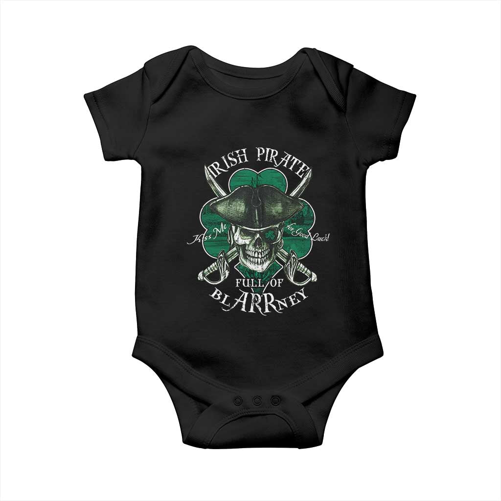 Funny Irish Pirate Full Of Blarrney Kiss Me For Good Luck Baby Onesie St Patrick's Day