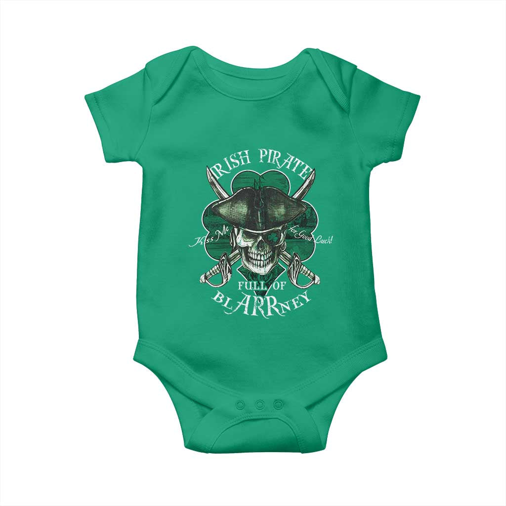 Funny Irish Pirate Full Of Blarrney Kiss Me For Good Luck Baby Onesie St Patrick's Day