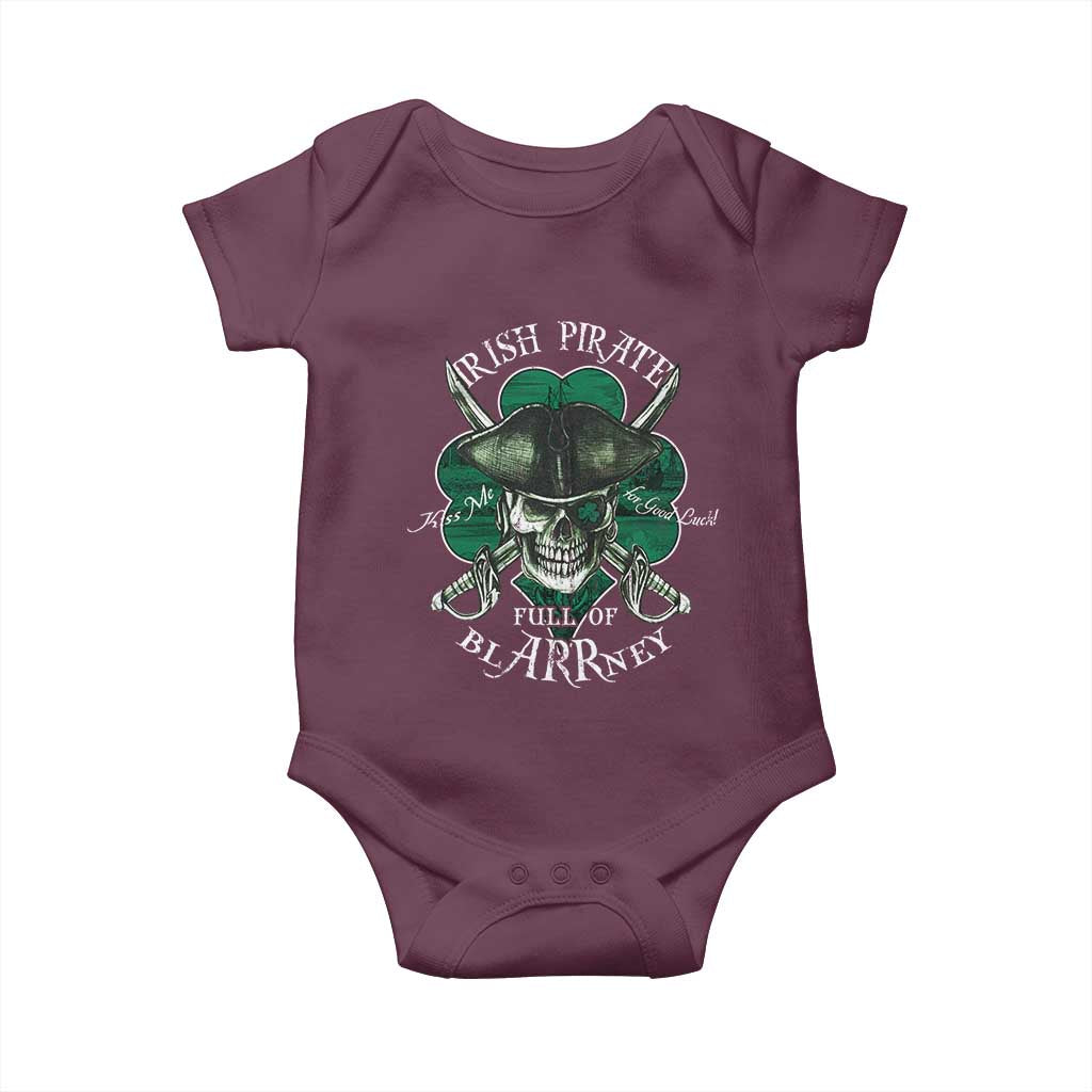 Funny Irish Pirate Full Of Blarrney Kiss Me For Good Luck Baby Onesie St Patrick's Day