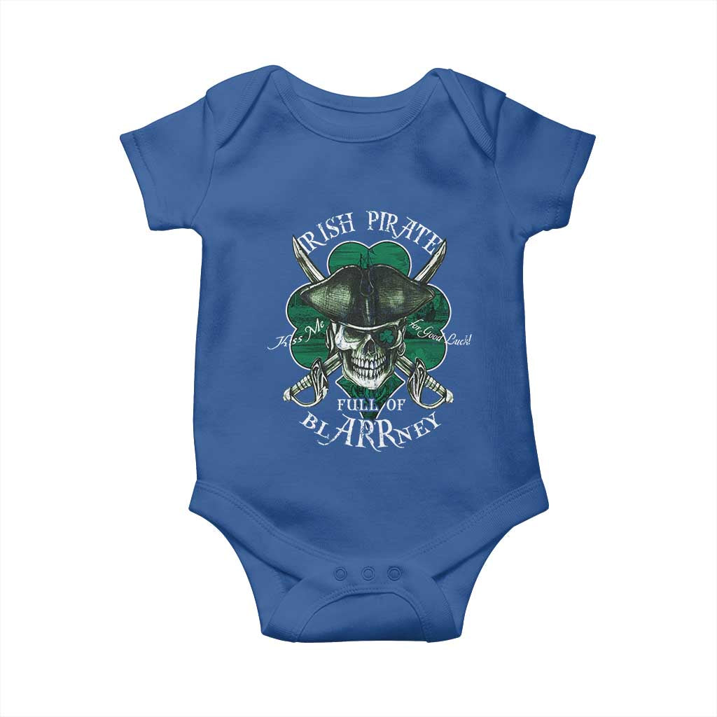 Funny Irish Pirate Full Of Blarrney Kiss Me For Good Luck Baby Onesie St Patrick's Day