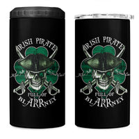 Funny Irish Pirate Full Of Blarrney Kiss Me For Good Luck 4 in 1 Can Cooler Tumbler St Patrick's Day