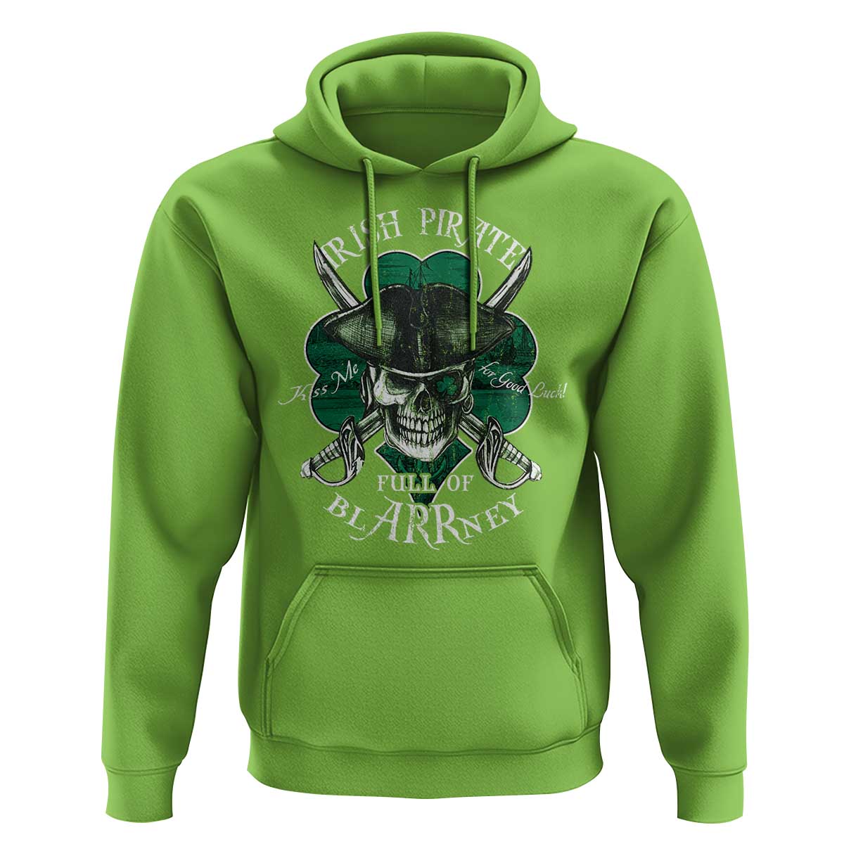 Funny Irish Pirate Full Of Blarrney Kiss Me For Good Luck Hoodie St Patrick's Day