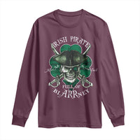 Funny Irish Pirate Full Of Blarrney Kiss Me For Good Luck Long Sleeve Shirt St Patrick's Day