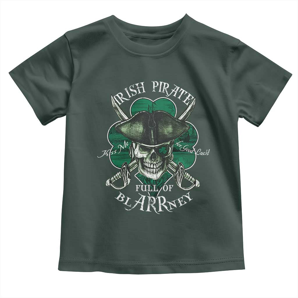 Funny Irish Pirate Full Of Blarrney Kiss Me For Good Luck Toddler T Shirt St Patrick's Day