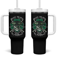Funny Irish Pirate Full Of Blarrney Kiss Me For Good Luck Tumbler With Handle St Patrick's Day