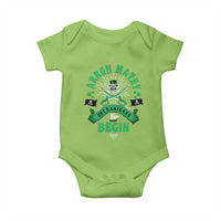 Funny St Patrick's Day Pirate Baby Onesie Arrgh Matey Let The Shenanigans Begin Shamrock