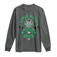 Funny St Patrick's Day Pirate Long Sleeve Shirt Arrgh Matey Let The Shenanigans Begin Shamrock
