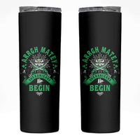Funny St Patrick's Day Pirate Skinny Tumbler Arrgh Matey Let The Shenanigans Begin Shamrock