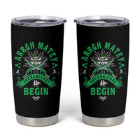 Funny St Patrick's Day Pirate Tumbler Cup Arrgh Matey Let The Shenanigans Begin Shamrock