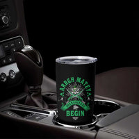 Funny St Patrick's Day Pirate Tumbler Cup Arrgh Matey Let The Shenanigans Begin Shamrock